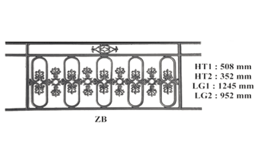 Grilă de balcon, balustradă din fontă — ref ZB