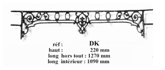 Bară de sprijin pentru fereastră din fontă — ref DK
