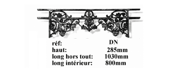 Bară de sprijin pentru fereastră din fontă — ref DN